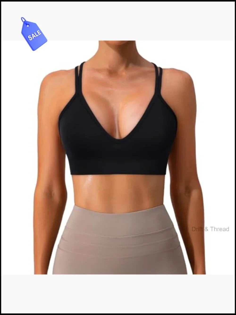 V-Neck Strappy Criss Cross Yoga Bra Padded Medium Support Sport Bras 3 Pack